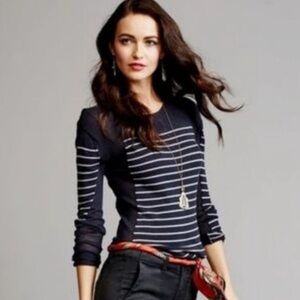 Cabi Navy Striped Lightweight Sweater‎ Top | Medium